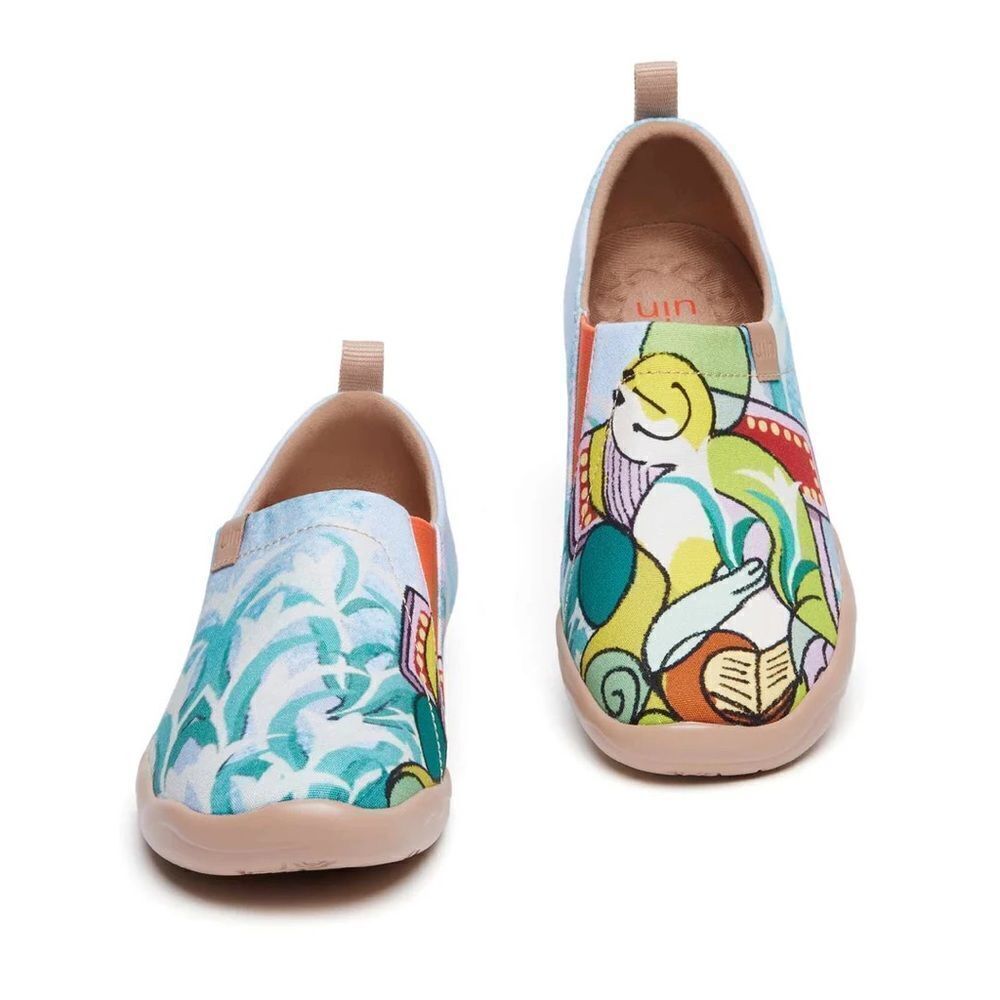 UIN Women's Slip Ons Lightweight Sneakers Walking Casual Shoes(Serene Afternoon)